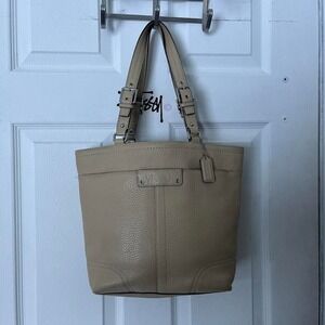 y2k 2000s Coach pebble Leather Hampton Tote shoulder bag / handbag
